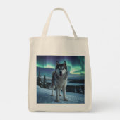 Siberian Husky Elegant Grocery Tote Bag トートバッグ (裏面)