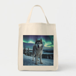 Siberian Husky Elegant Grocery Tote Bag トートバッグ