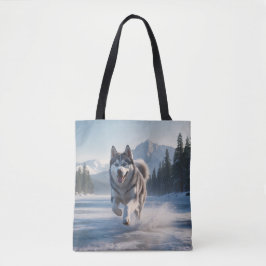 Siberian Husky Elegant Shoulder Tote Bag トートバッグ