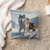 Siberian Husky Elegant Throw Pillow クッション (ブランケット)