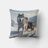 Siberian Husky Elegant Throw Pillow クッション (裏面)