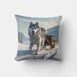 Siberian Husky Elegant Throw Pillow クッション