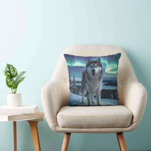 Siberian Husky Elegant Throw Pillow クッション (椅子)