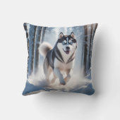 Siberian Husky Elegant Throw Pillow クッション (裏面)