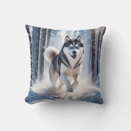 Siberian Husky Elegant Throw Pillow クッション