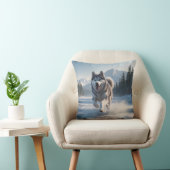 Siberian Husky Elegant Throw Pillow クッション (椅子)