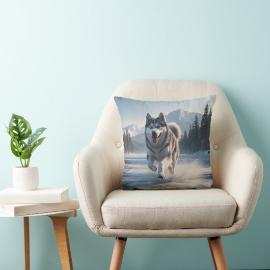 Siberian Husky Elegant Throw Pillow クッション (椅子)
