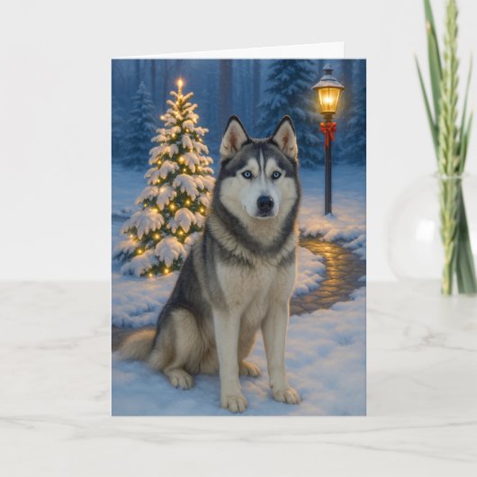 Siberian Husky Holiday Card シーズンカード (正面)