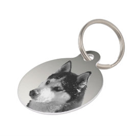 Siberian Husky Huskybild Haustiermarke ペット　ネームタグ
