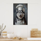 Siberian Husky In Chefs Hat Poster, Pet Poster ポスター (キッチン)