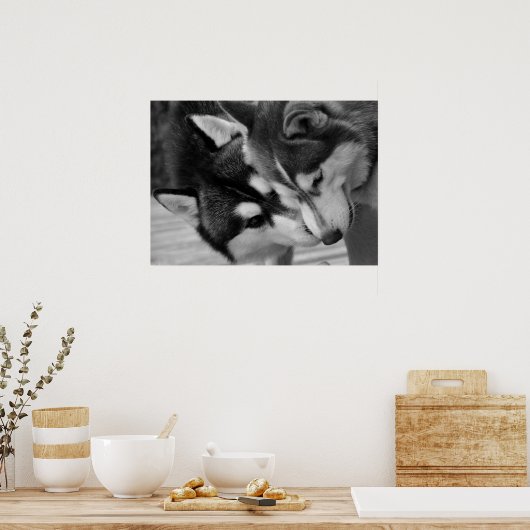 Siberian Husky Love 2 ポスター (キッチン)