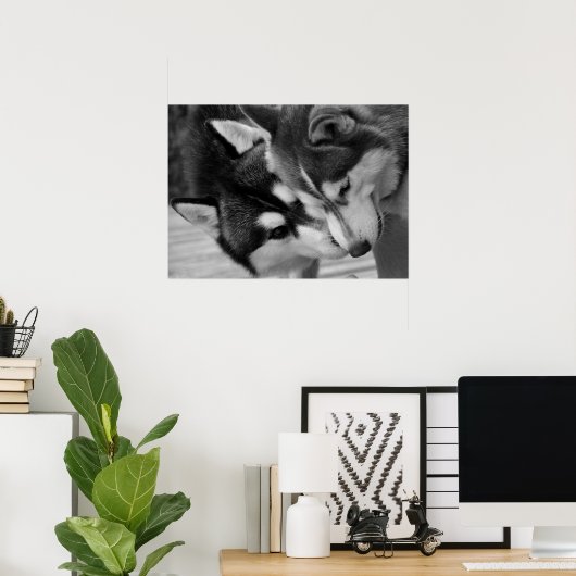 Siberian Husky Love 2 ポスター (ホームオフィス)