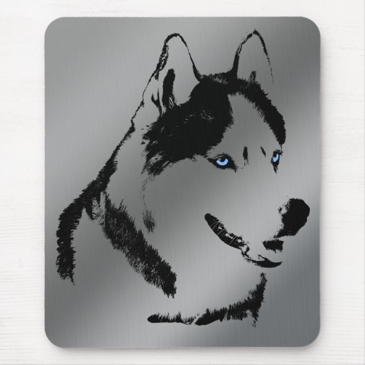Siberian Husky Mousepad Gifts Malamute Sled Dogs マウスパッド (正面)