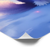 Siberian Husky Northern Lights Christmas Winter ポスター (コーナー)