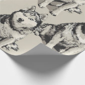 Siberian Husky Portrait Wrapping Paper ラッピングペーパー (角)