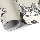 Siberian Husky Portrait Wrapping Paper ラッピングペーパー (ロールコーナー)