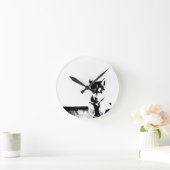 Siberian Husky Puppy ラウンド壁時計 (ホーム)