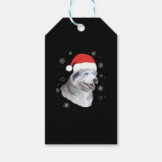 Siberian husky Satan Christmas Kids Boys Girls ギフトタグ (正面)