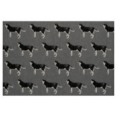 Siberian Husky schwarz weiß stehend Muster ファブリック (ファットクウォーター)