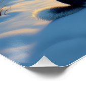 Siberian Husky Snowy Cabin Christmas Painting ポスター (コーナー)