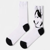 Siberian Husky Socks Husky Dog Socks Customize ソックス (左)