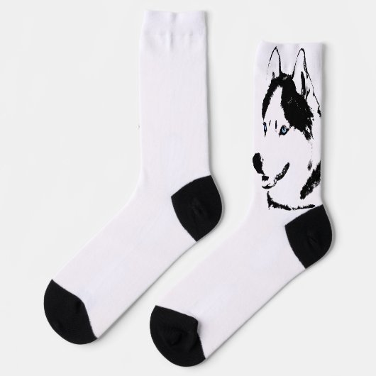 Siberian Husky Socks Husky Dog Socks Customize ソックス (左)