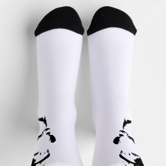 Siberian Husky Socks Husky Dog Socks Customize ソックス (上部)