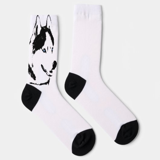 Siberian Husky Socks Husky Dog Socks Customize ソックス (右)