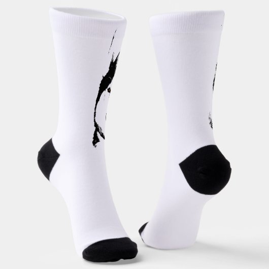 Siberian Husky Socks Husky Eyes Socks Customize ソックス (傾斜あり)