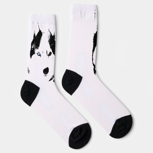 Siberian Husky Socks Husky Eyes Socks Customize ソックス (右)