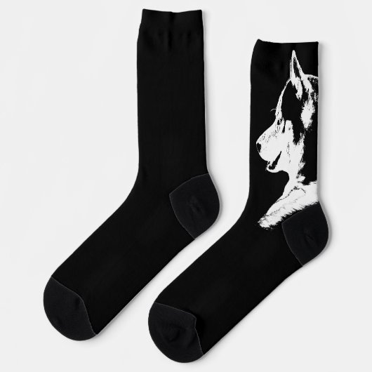 Siberian Husky Socks Husky Pup  Socks Customize ソックス (左)