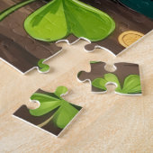 Siberian Husky St Patrick’s Day Lucky Dog ジグソーパズル (側面)