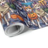 Siberian Husky Trick-or-Treating Halloween Costume ラッピングペーパー (ロールコーナー)