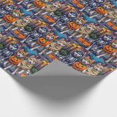 Siberian Husky Trick-or-Treating Halloween Costume ラッピングペーパー (角)