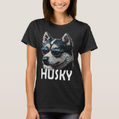 Siberian husky with sunglasses and a  saying  1 tシャツ (正面)