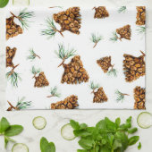 Siberian Pinecone Pattern Towel キッチンタオル (折り畳み)