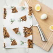 Siberian Pinecone Pattern Towel キッチンタオル (四つ折り)