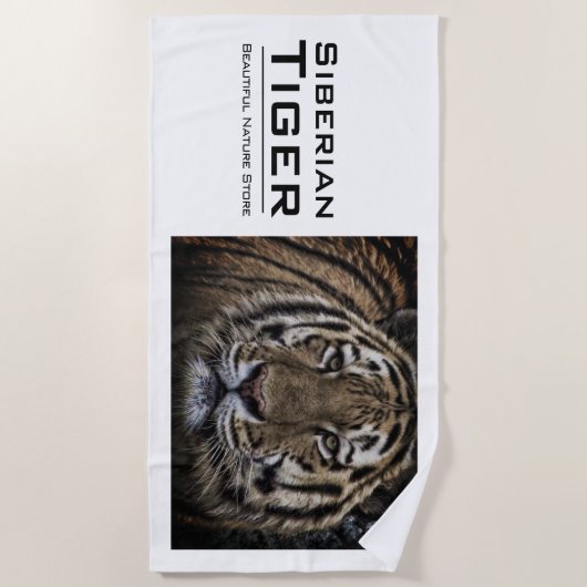 Siberian Tiger：Beach Towel ビーチタオル (正面)