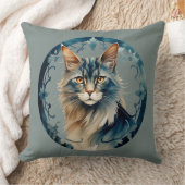 Sibirische Katze - Runde Farbillustration クッション (ブランケット)