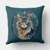 Sibirische Katze - Runde Farbillustration クッション (裏面)