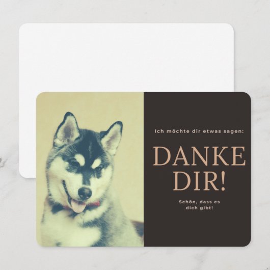 Sibirischer Husky サンキューカード (正面/裏面)