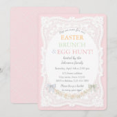 Sibling Baby Bib Watercolor Floral Bunny 招待状 (正面/裏面)