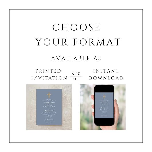 Siblings Boy First Communion Confirmation Joint 招待状