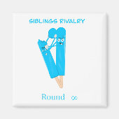 Siblings Rivalry – Funny Popsicle Illustration マグネット (正面)