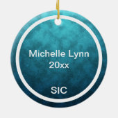 SICシーパーソナライズされたアイルシティNJビーチクリスマス セラミックオーナメント (裏面)