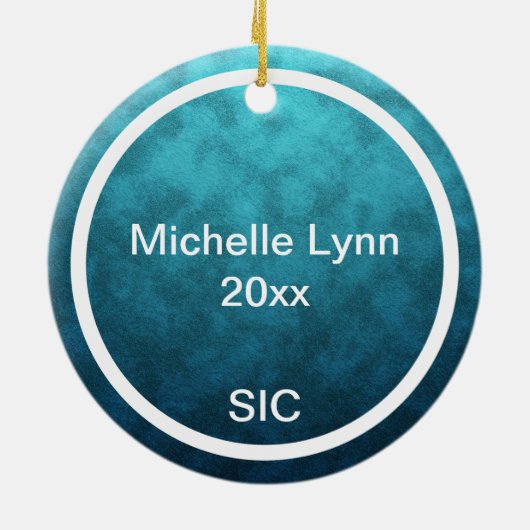 SICシーパーソナライズされたアイルシティNJビーチクリスマス セラミックオーナメント (裏面)