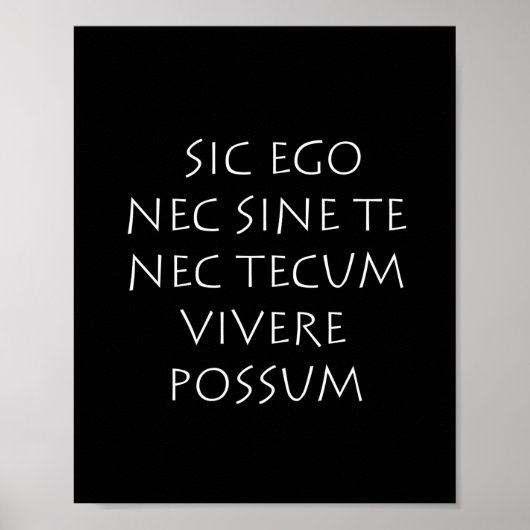 Sic ego nec tec teccum vivere possum ポスター (正面)