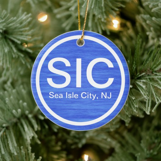 SIC NJシーアパーソナライズされたイルシティニュージャージービーチ セラミックオーナメント (ツリー)