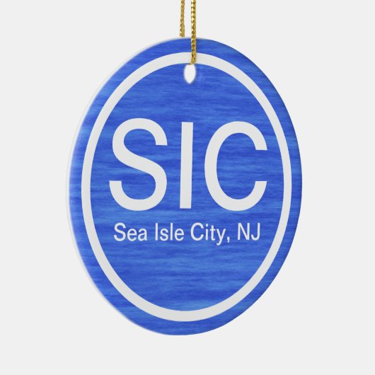 SIC NJシーアパーソナライズされたイルシティニュージャージービーチ セラミックオーナメント (右)