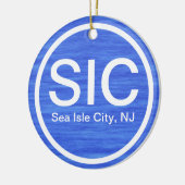 SIC NJシーアパーソナライズされたイルシティニュージャージービーチ セラミックオーナメント (左)